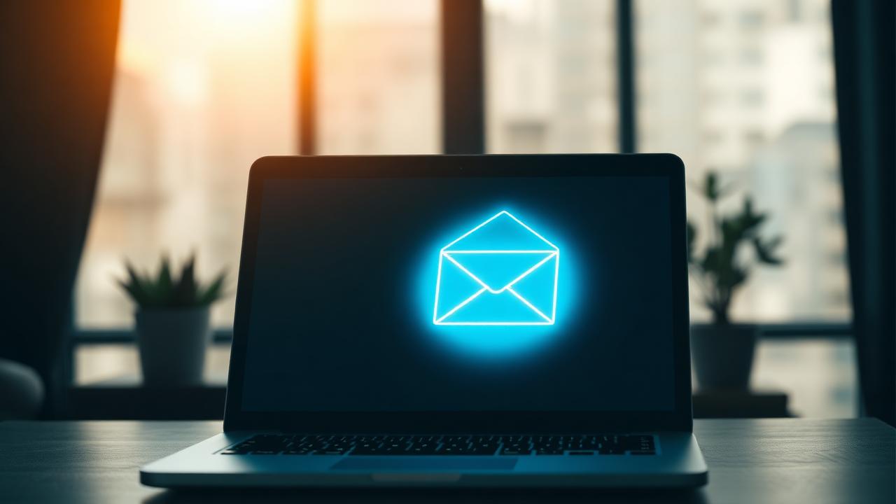 Email security blocking phishing on a laptop